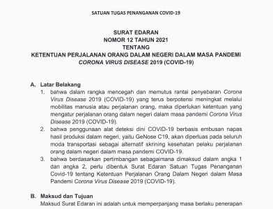 Ketentuan Perjalanan Masa Pandemi Covid-19 Terbaru Tahun 2021